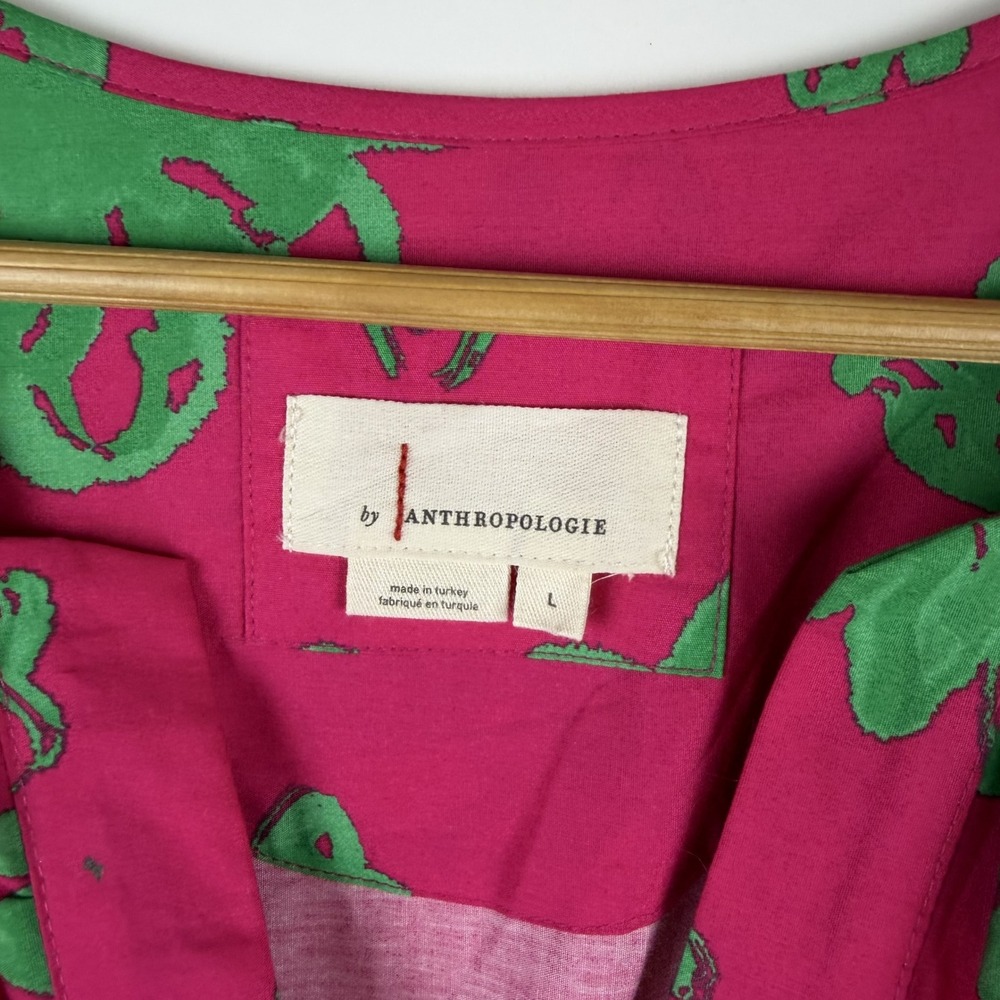 Anthropologie Pink Maxi Dress with Green Floral Print - Picture 7 of 12
